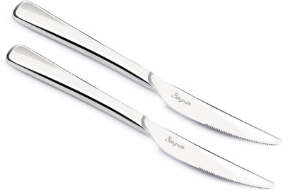 BERGNER BE Essentials Lucia Stainless Steel 20 cm Dinner Knife 2 Pcs Set, Premium Stainless Steel Cutlery Set(Pack of 2)