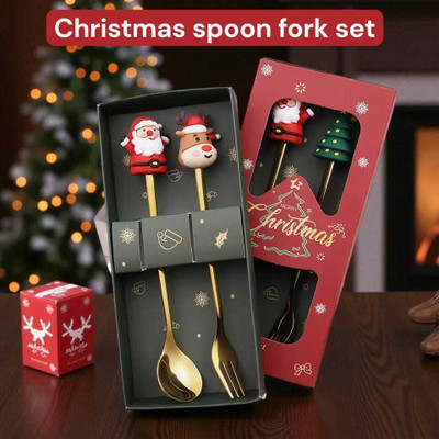 AMANVANI Kids Spoon & Fork Set Stainless Steel Tea Spoon, Soup Spoon, Coffee Spoon, Ice-cream Spoon(Pack of 1)