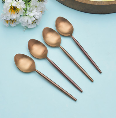 OGGN 4 Table Spoon Set, Large Dinner Spoons with Round Handle, Cutlery for Kitchen Iron Cutlery Set(Pack of 4)
