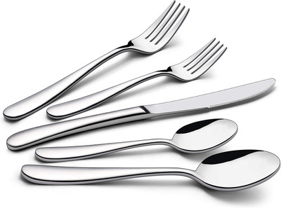 HARVA Tableware Serving Spoon Fork Butter Knife Flatware for Dinning Table Utensils Stainless Steel Cutlery Set(Pack of 5)