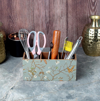 NOHUNT Empty Cutlery Holder Case(Grey  Holds 3 Pieces)