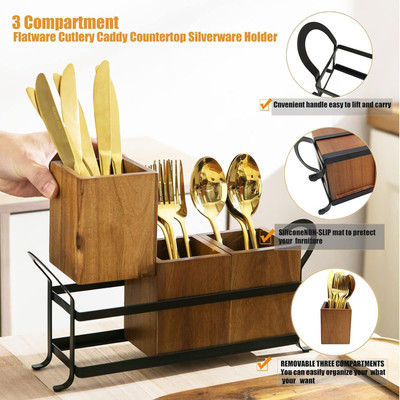 Shanzey Enterprises Empty Cutlery Holder Case(Brown  Holds 60 Pieces)
