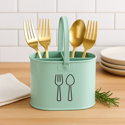 HIKON Empty Cutlery Holder Case(Aqua  Holds 4 Pieces)