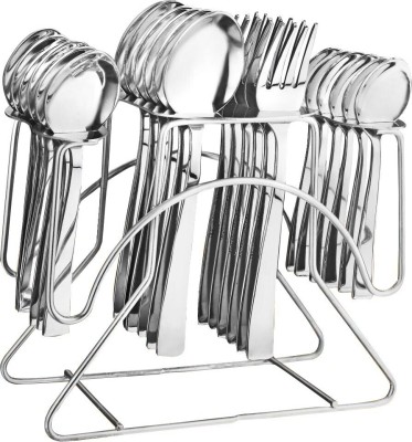 Mintage Jasmine Cutlery Set with (6 tea spoon,6 baby spoon,6 desert spoon,6 desert fork) Stainless Steel Cutlery Set(Pack of 24)