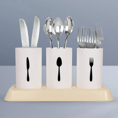 B-Arm Knife and Spoon Stand for Kitchen&Dining Table(Small Cup Size) Cutlery Holder Plastic Cutlery Set(Pack of 1)