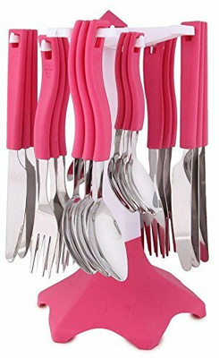 TATHASTU ENTERPRISE Plastic, Stainless Steel Cutlery Set(Pack of 24)