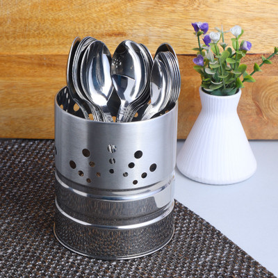 ZEVORA Premium Stainless Steel Cutlery Set- Set of 18 Spoons with Cutlery Holder (RL) Stainless Steel Cutlery Set(Pack of 18)