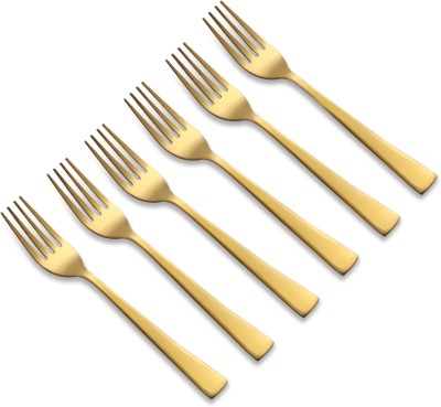 FnS Alexa gold 6 pcs Dinner Fork set Stainless Steel Cutlery Set(Pack of 6)