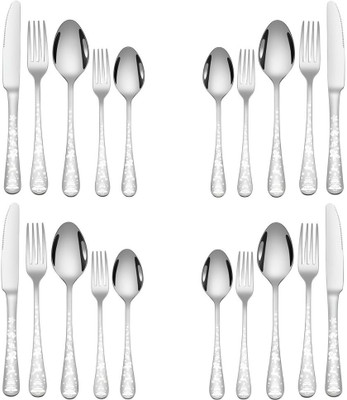 Besillia Flatware Set for 4, Food-Grade Cutlery Set, Mirror Polished Utensils Set 18/10 Stainless Steel Cutlery Set(Pack of 20)
