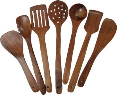 craftssrw WOOD SPOON CUTLERY SET 0F 7 Wooden Cutlery Set(Pack of 7)