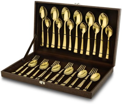 Parage 24 Pieces Premium Golden Cutlery Set, Home & Kitchen with Gift Box, PVD Gold Stainless Steel Cutlery Set(Pack of 24)