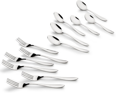 BERGNER Essential Plus Passion 6 Dinner Spoon and 6 Dinner Fork, 12 Pcs Stainless Steel Cutlery Set(Pack of 12)