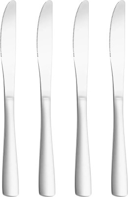 KitchAntique Silverware Steak Knives Set | 4-Pcs Flatware for Dinner, Party | Sterling Silver Stainless Steel Cutlery Set(Pack of 4)