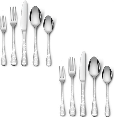 openZest Premium Stainless Steel Mirror Polished Flatware Set of 2 (10Pcs) Stainless Steel Table Spoon Set(Pack of 10)