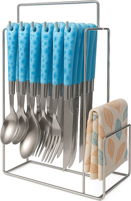 Troozy tansy-blue Stainless Steel Cutlery Set(Pack of 25)