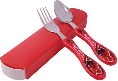 CherryBox Spoon & Fork Set - Stainless Steel with Carry Case for Kids (Red Spider Man) Stainless Steel Cutlery Set(Pack of 3)