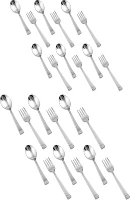 CHEFORRA Stainless Steel Set of Tea Spoon, Dinner Spoon, Tea/Small Fork & Dinner Fork I Stainless Steel Cutlery Set(Pack of 24)
