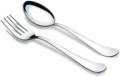 CAMDEN 6 Dinner Spoons, 6 Forks Spoon Set of for Kitchen (Length -16cm) Stainless Steel Cutlery Set(Pack of 12)