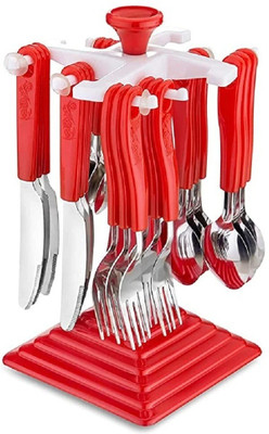 Urvisha Enterprise Spoon Set 24 pcs with Stand Plastic Cutlery Set(Pack of 1)