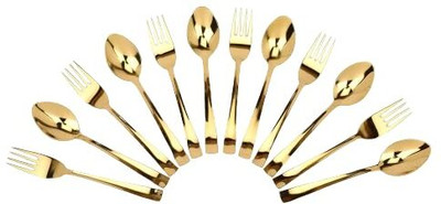 maadadhimati FANCY SPOON & FORK SET Stainless Steel Cutlery Set(Pack of 12)