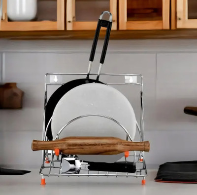 FineArts Chakla/Belan Kitchen Rack Steel TRIDENTT CHAKLA BELAN TAWA STAND (4 in 1) STAN FOR KITCHEN