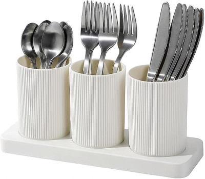 MAGICSPOON Empty Cutlery Holder Case(White  Holds 24 Pieces)