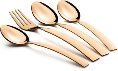 FnS Allie Rose gold 6 Dinner Spoon 6 Dinner Fork,6 Teaspoon,6 Baby Spoon Stainless Steel Cutlery Set(Pack of 24)