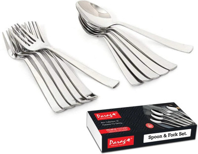 Parage 12 Pieces Spoon Set & Fork Set for Tea, Coffee, Sugar, Condiments & Spices Stainless Steel Cutlery Set(Pack of 12)