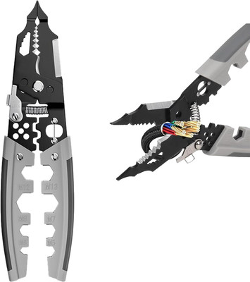 WUDEE Multi-Purpose Wire Stripper, High Performance Cable Stripper and Crimping Tool Groove Plier(Length : 6 inch)