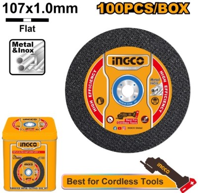 INGCO (MCD101071) 107x1x16 mm 4 inch Abrasive Metal Cutting Disc (Pack of 100) Metal Cutter