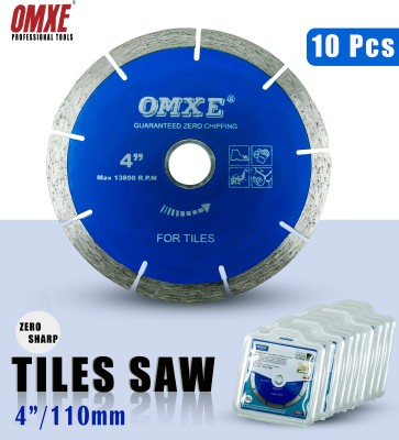 OMXEOPAL 4 inch(110mm) Zero Chipping Diamond Saw Blade Pack of 10 Pcs Max 13800 RPM Premium Diamond Saw - High Quality, Zero Chipping, 500ft Performance Guarantee Metal Cutter