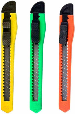 Eclet 1 Carton Cutter(9mm) Blade Snap Off Cutter Utility Plastic Grip Hand-held Paper Cutter(Set Of 1, (any 1 random colour will send))