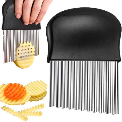 Verilux by ZIBUYU Crinkle Cutter Knife for Potatoes and Vegetables Stainless Steel Crinkle Slicer Vegetable & Fruit Slicer(1 Crinkle Cutter Knife)