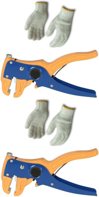 Inditrust Combo 02 DLX self adjusting automatic wire stripper & 2cutter with 2Gloves 02 Dlx (pack of 2) Wire Cutter