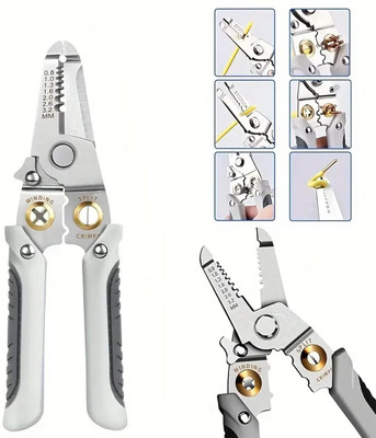 Prim Enterprise Wire Stripper and Cutter Pliers Tools For Electricians 6-in-1 Multifunctional Wire and Cable Stripping, Cutting Wire Cutter