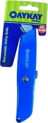 Oaykay OK-3097.05 Retractable Utility Knife with Extra 3 blades Wire Cutter