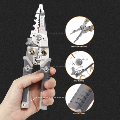 Whipbird New 11-in-1 Multi-Purpose Electrical Stripping Tool Wire Stripper Wire Cutter