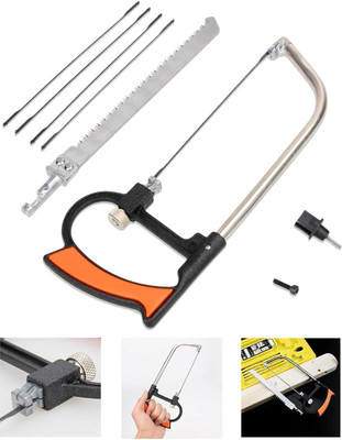 NIKTION 7 in 1 Multi Purpose DIY Steel Metal Hand Saw Multi Blades Hacksaw Kit Set Multifunctional Handsaw for Sawing Plastic Ceramic Wood Cutter