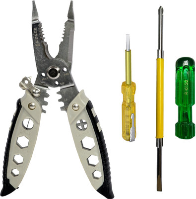 Digital Craft 7inch Multipurpose Wire Stripper,Line Tester,2 In 1 Screw Driver Wire Stripping, Cutting, and Crimping Tool Wire Cutter