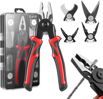 SERPLEX Wire Stripper Multi Tool Set Chrome Steel Serplex Wire Multi Tool 5 In 1 Stripper Cutter Kit Wire Cutter