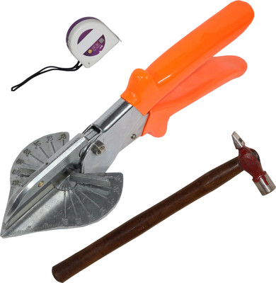 Digital Craft Multi Angle Cutter,Tape 3Mtr,Hammer 200 gm 45°–135° Shear Cutter for Plastic Pipe, Trunking & Plumbing Applications Pipe Cutter