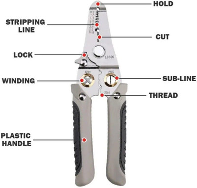 CITYCART Multi functional Wire and Cable Stripping Electricians 6-in-1 Wire Stripper and Cutter Pliers Tools For Electricians Wire Cutter Wire Cutter