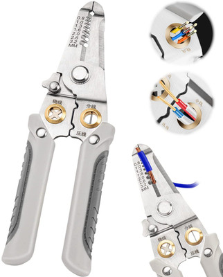 uptodatetools Multi-Functional Wire Stripper and Cutter Pliers Tools For Electricians - 6-in-1 Crimping with Splitting and Winding Precision Stainless Steel Wire Cutter