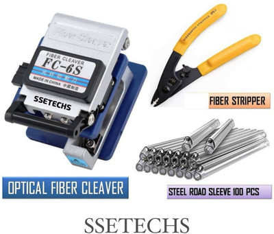SSETECHS Optical Fiber Cleaver FTTH Network Instrument with Stripper Wire Cutter