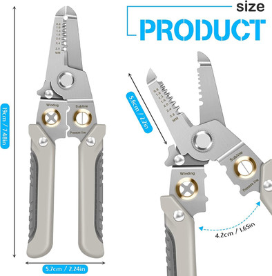 uptodatetools 6 In 1 Multifunction Electrician Wire Plier Tool, Electrical Wire Strippers Wire Cutter