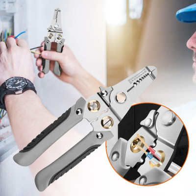 REMICH 85794 6 in 1 Multifunction wire Pliers Tool Multi Utility Plier (Length : 7 inch) Wire Cutter