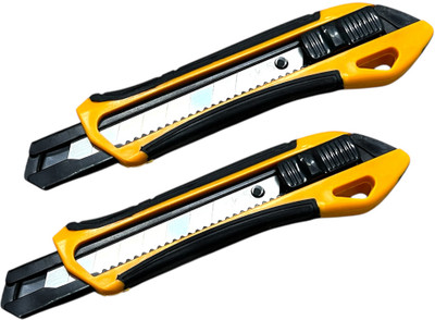 ADAWAT AD-08 Heavy Rubber Grip 18 mm Cutter Blade - Pack of 2 Utility Knife Heavy Duty Box Cutter Retractable Wire Cutter