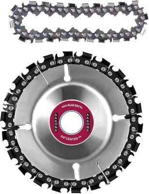 AASONS 4” x 22 Teeth Wood Carving Chain Circular Saw Disc For 100mm Angle Grinder AASONS Cutting Shaping Woodworking Wheel 5/8” Arbor With 1 Replacement chain for Wood Cutter