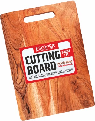 ESCAPER Wooden Cutting Board for Vegetables – Durable, Knife-Friendly, Eco-Friendly Board(Brown, Pack of 1)