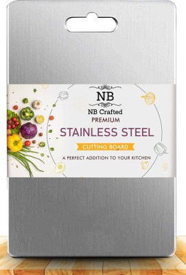 NB crafted Stainless Steel Chopping Board for Kitchen Non Slip Heavy-Duty Cutting Board Stainless Steel Cutting Board(Silver Dishwasher Safe)